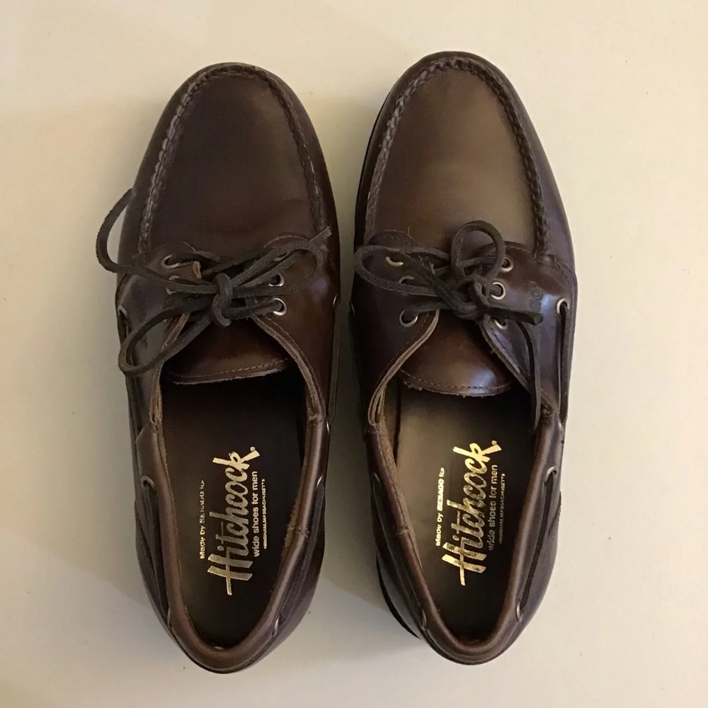 Sebago 9 (5E) Men’s Classic Brown Leather Boat Shoes Slip Ons Extra Wide Width